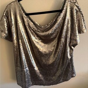 Silver Sequin Women's Top